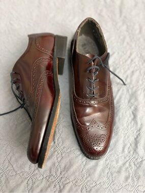 VTG WALK OVER Burgundy/oxblood Wingtip Oxford / Full Brogue Leather
Shoes Sz 8D